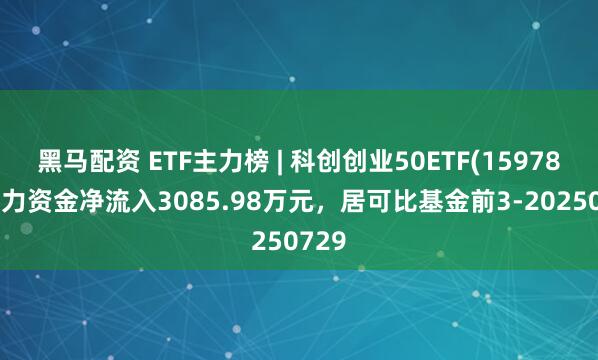 黑马配资 ETF主力榜 | 科创创业50ETF(159783)主力资金净流入3085.98万元，居可比基金前3-20250729